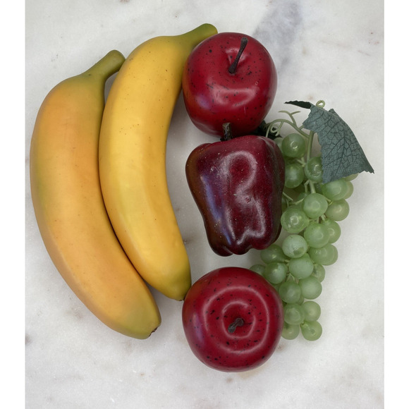 Display Fruit Artificial Fake Faux Life Size Bananas Apples Grapes Kitchen Decor - Picture 1 of 7